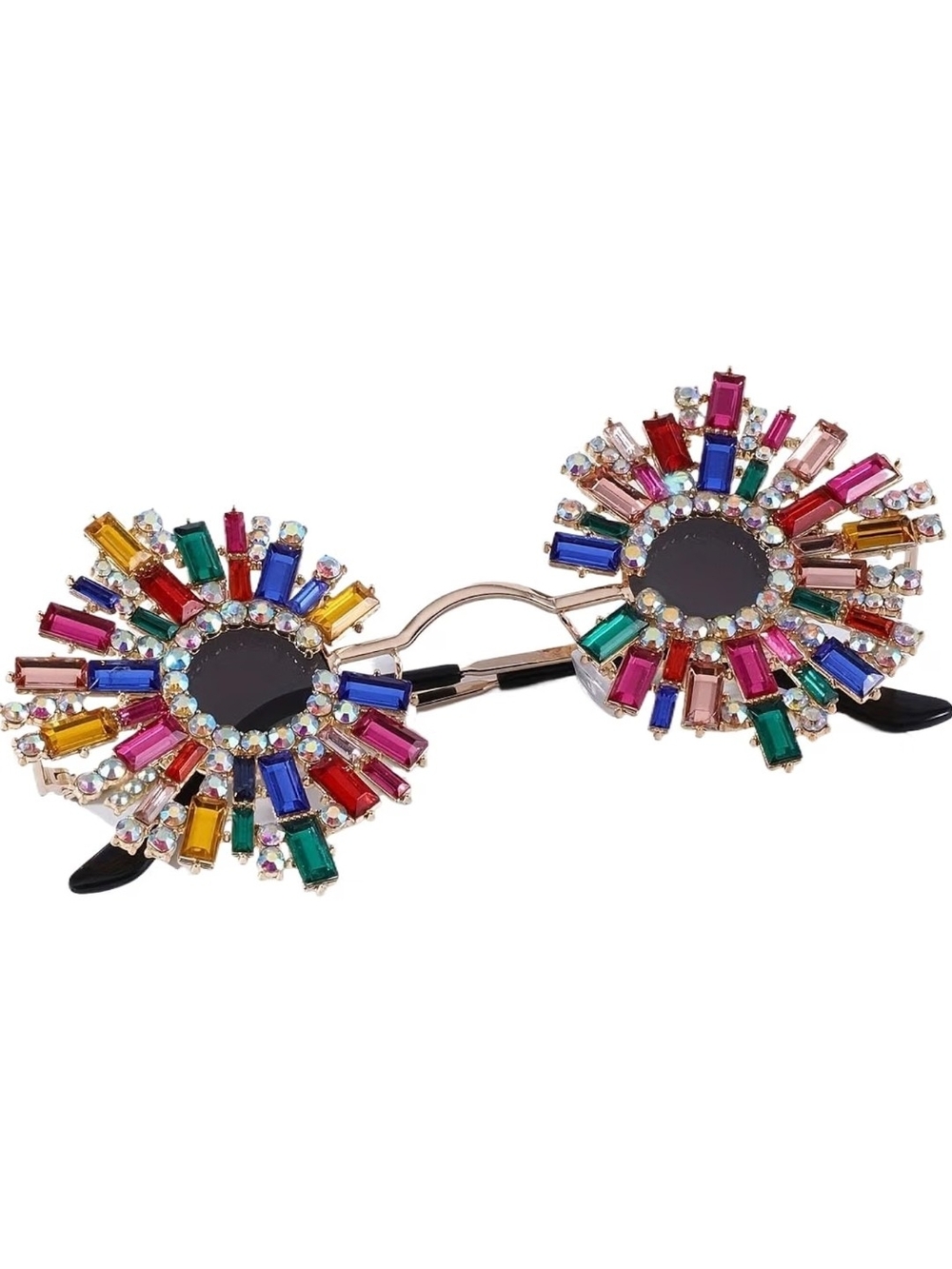 Multicolor Crystal Sunburst Women's Sunglass Charm